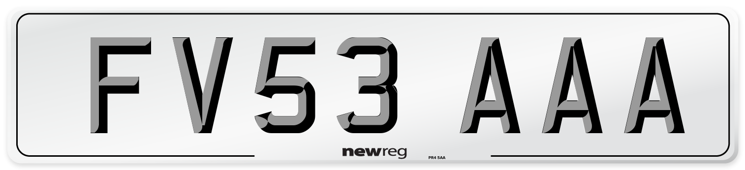 FV53 AAA Number Plate from New Reg
